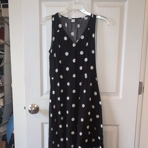 Old Navy Black Dress with White Polka Dots